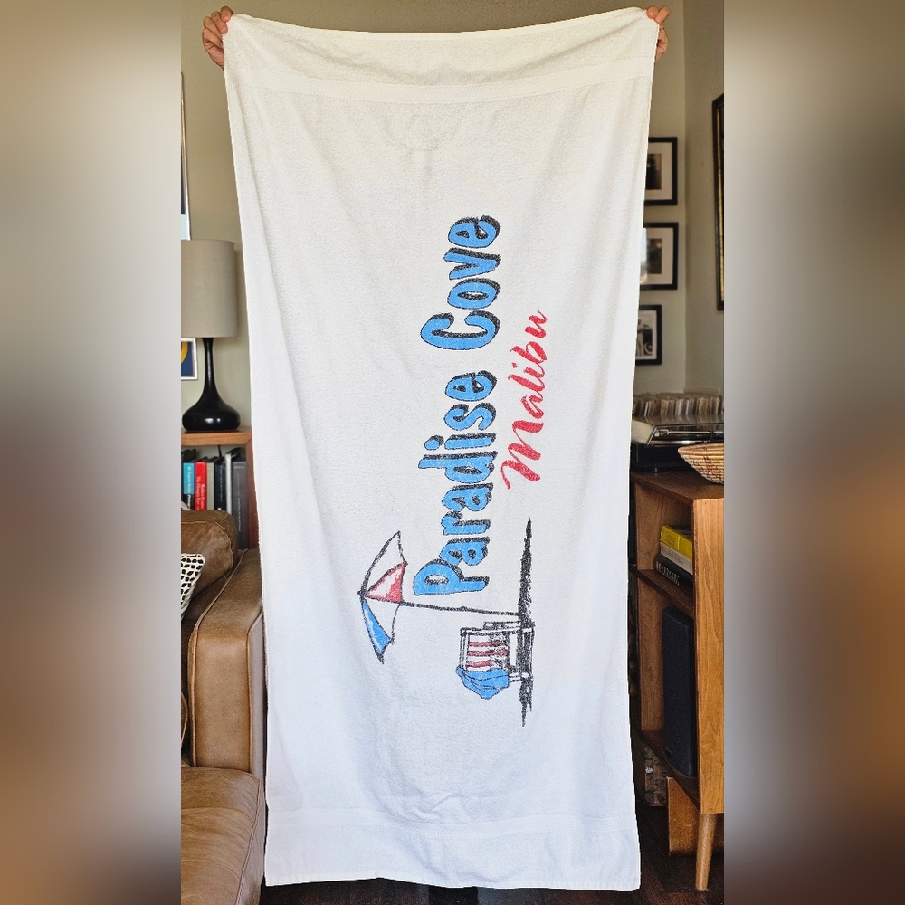 Paradise Cove Malibu Large White Beach Towel